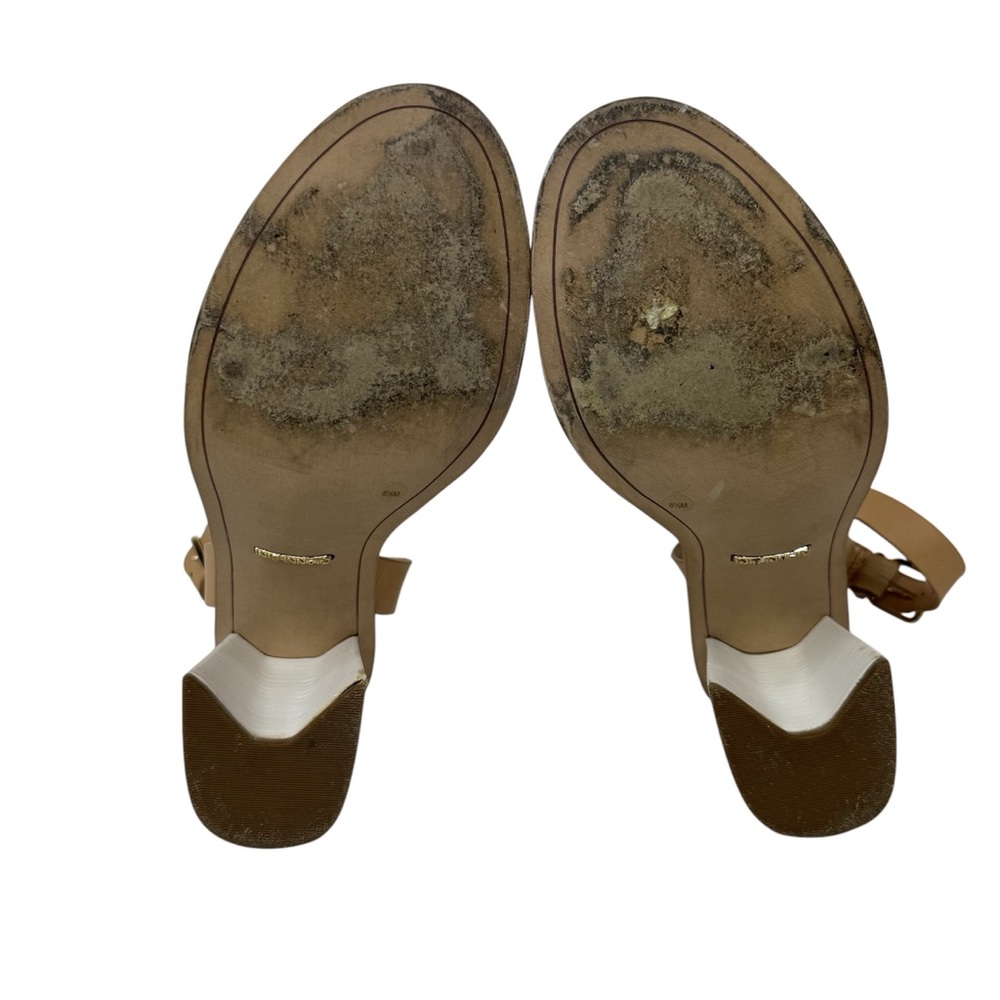 Gianni Bini Marilane Leather snake print block-heel sandals blk wht tan sz 8.5 - Picture 12 of 16